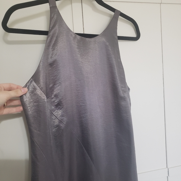SOLD Banana Republic Heritage Silver Asymmetrical Slip Dress size 8 - Picture 3 of 9